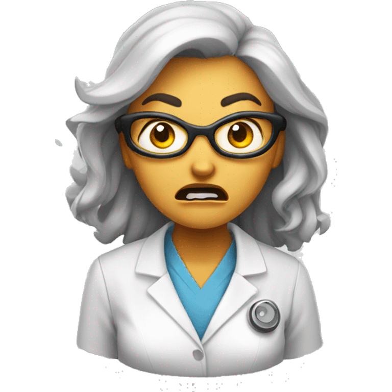 Enraged female scientist  emoji