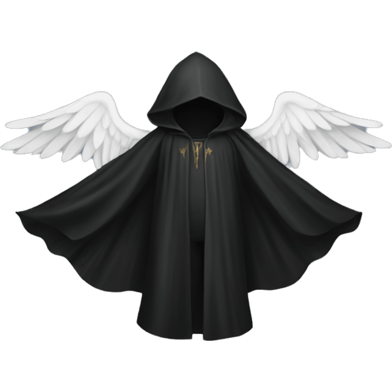 Black cloak with angel wings emoji