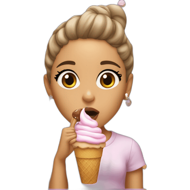 Ariana grande eating ice-cream  emoji