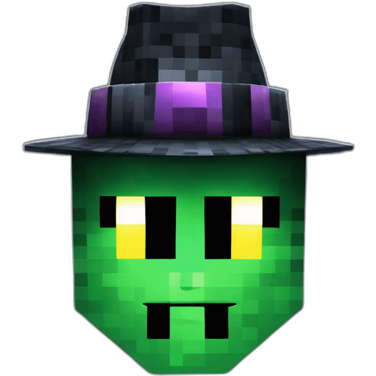 Pixel Minecraft Fedora Halloween Head Mask Diamond Obsidian Emerald Flame Shiny Glow Reward Legendary Unique Epic Mystery emoji