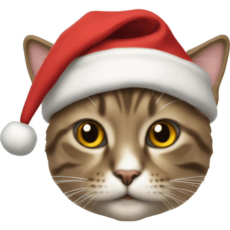 Cat dressed as santa emoji