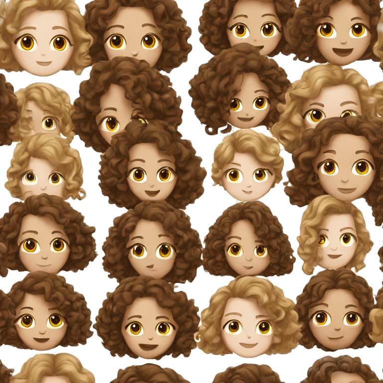 white girl with brown curly hair  emoji