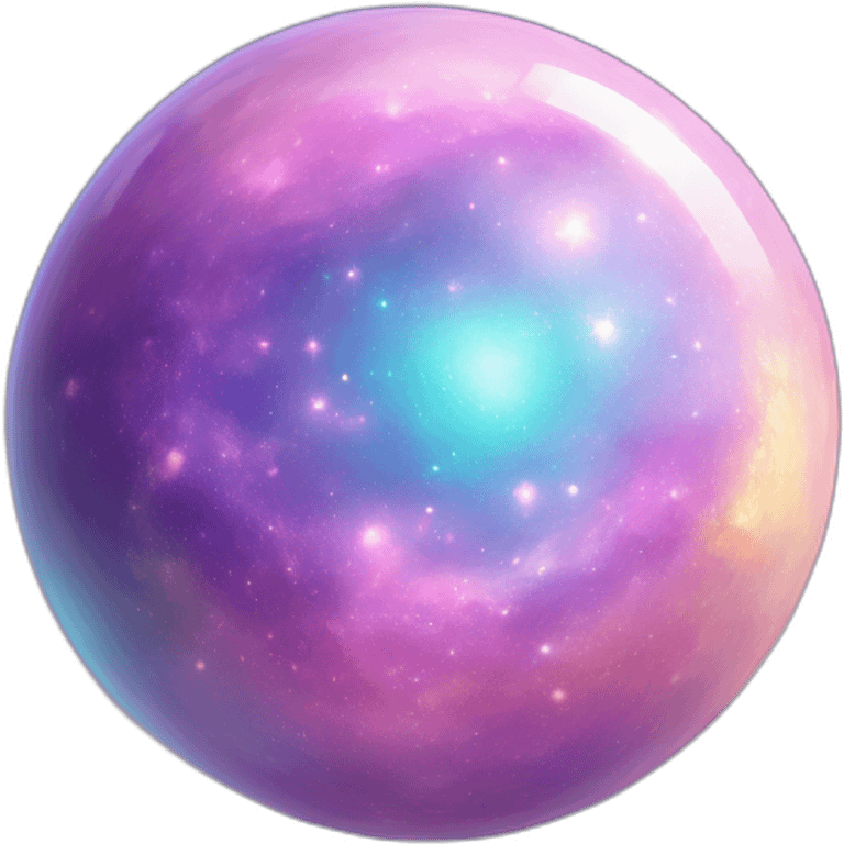 Pastel iridescent Sparkly Nebula galaxy orb emoji