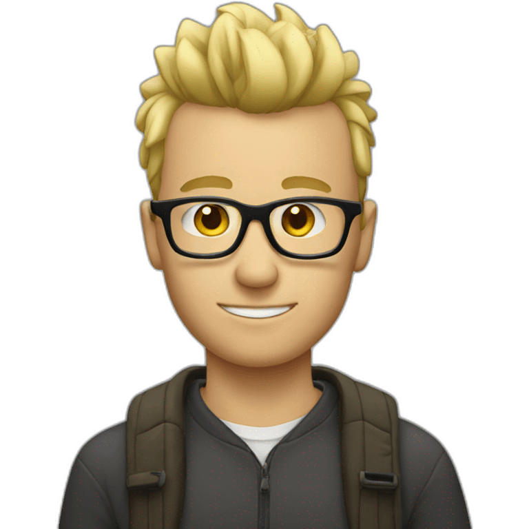 guy with glasses and blonde mohawk emoji