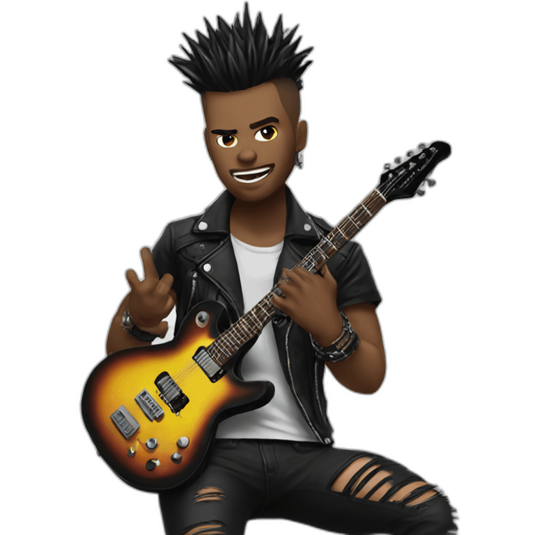 Punk with guitar emoji