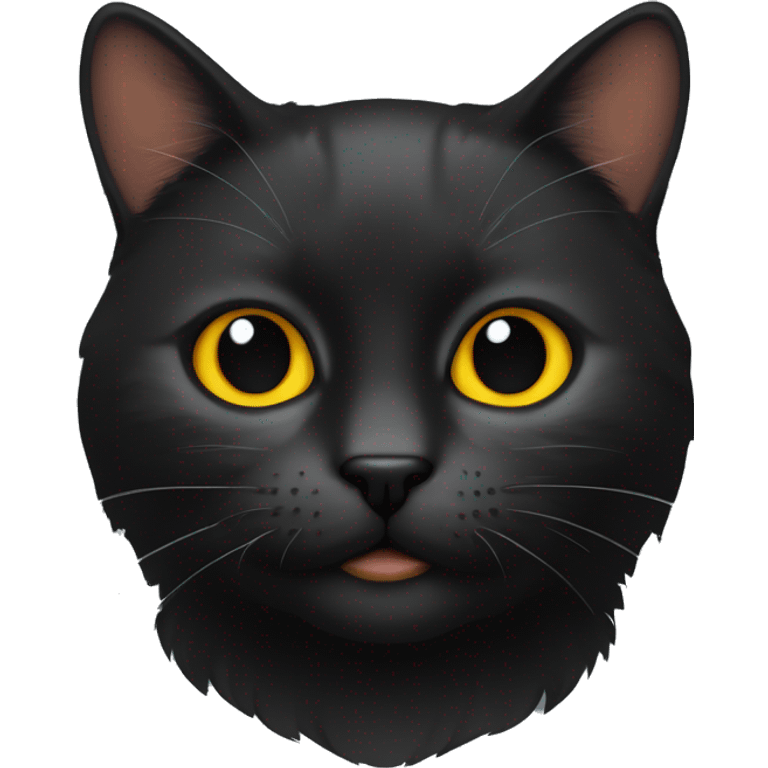 Gato negro con manches cómo de pantera y ojos amarillos  emoji