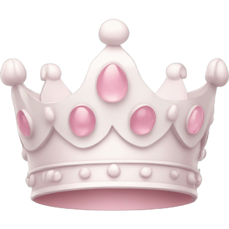 White and pastel pink crown emoji