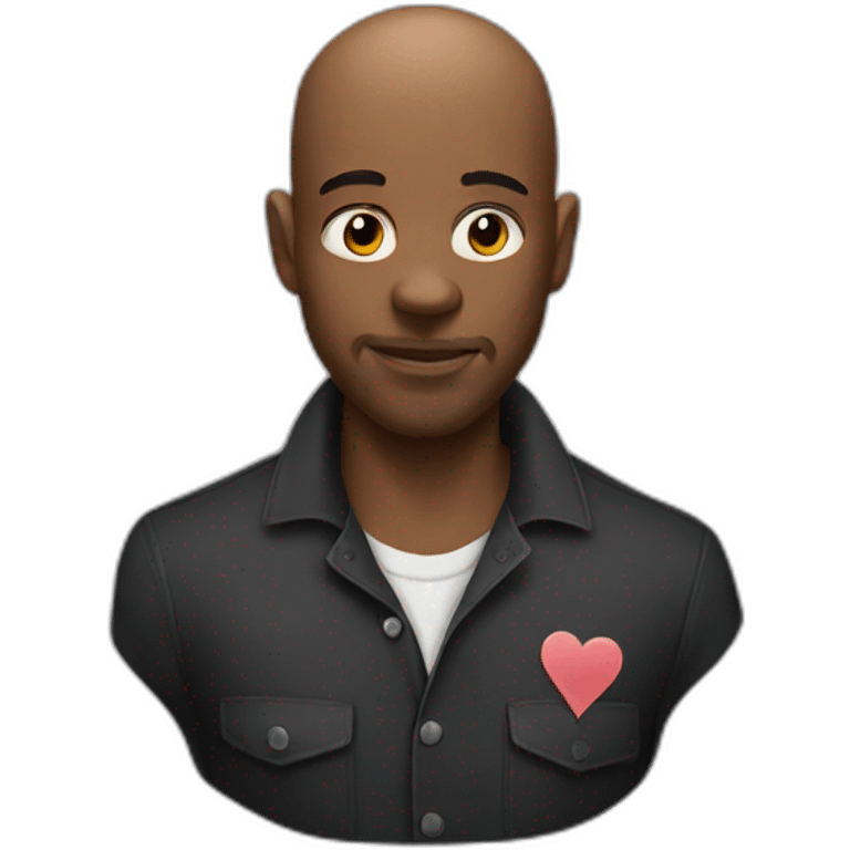 a bald black guys with poker face emoji