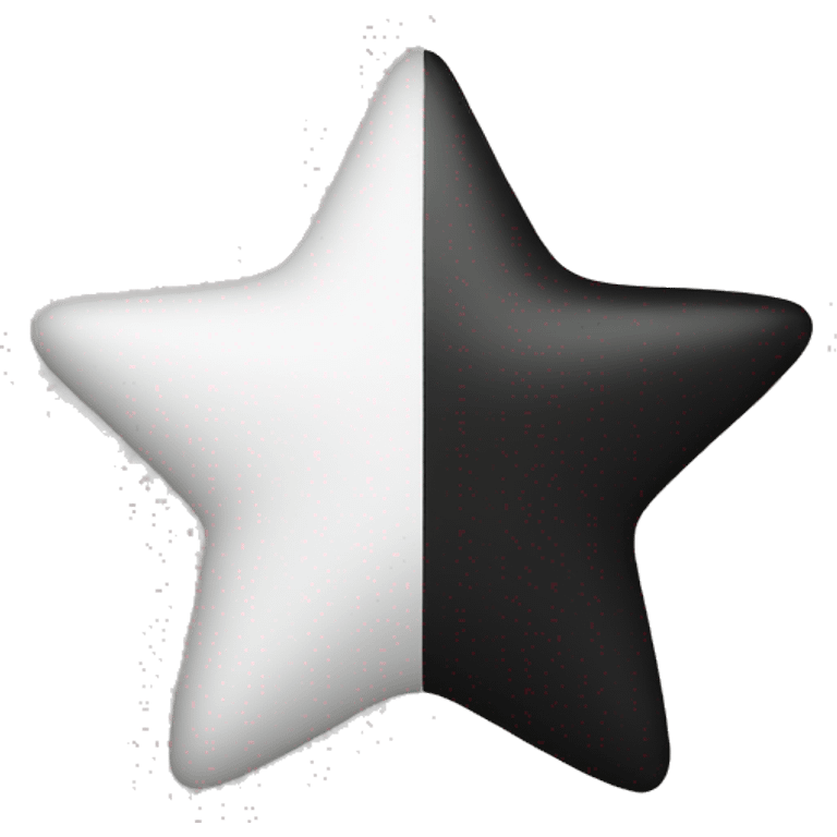 Half black half white star emoji