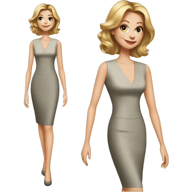 Claire Dunphy from Modern Family, Polished, tailored sheath dress, Mother, portrait emoji