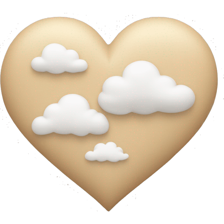 beige heart + cloud emoji