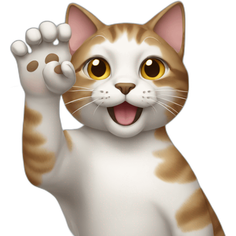 cat waving paw emoji