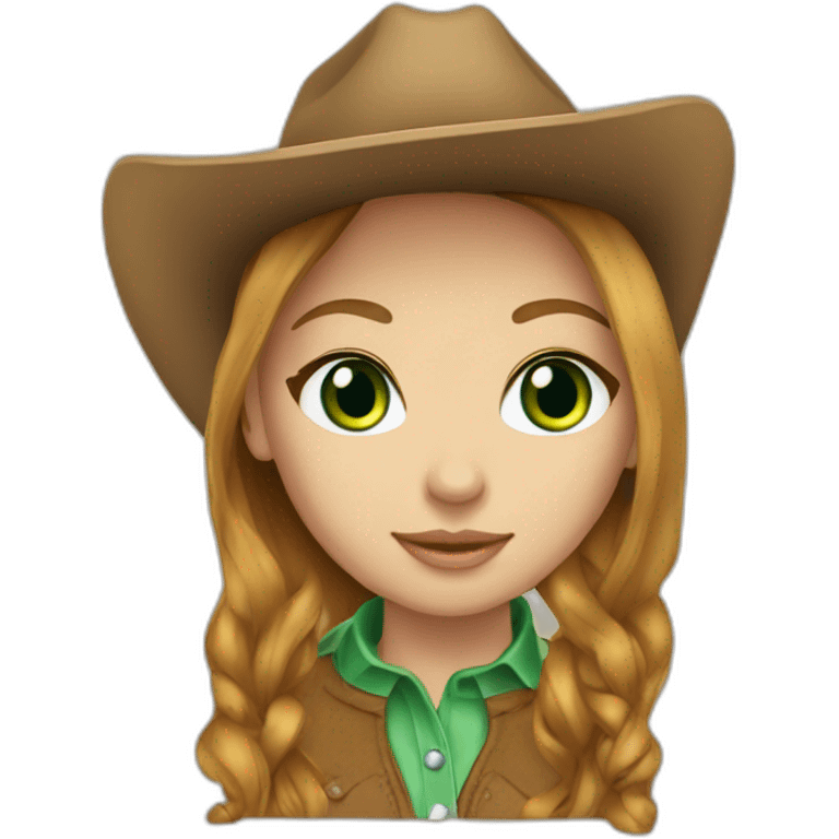 Lightbrown-hair-green-eyes-cowgirl emoji