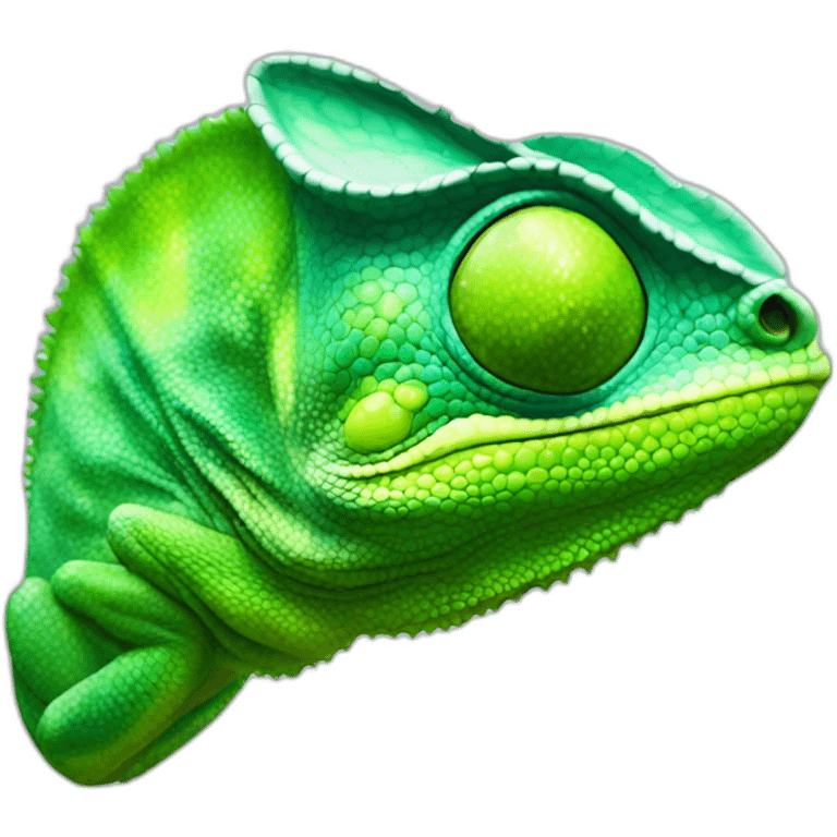 green chameleon head emoji