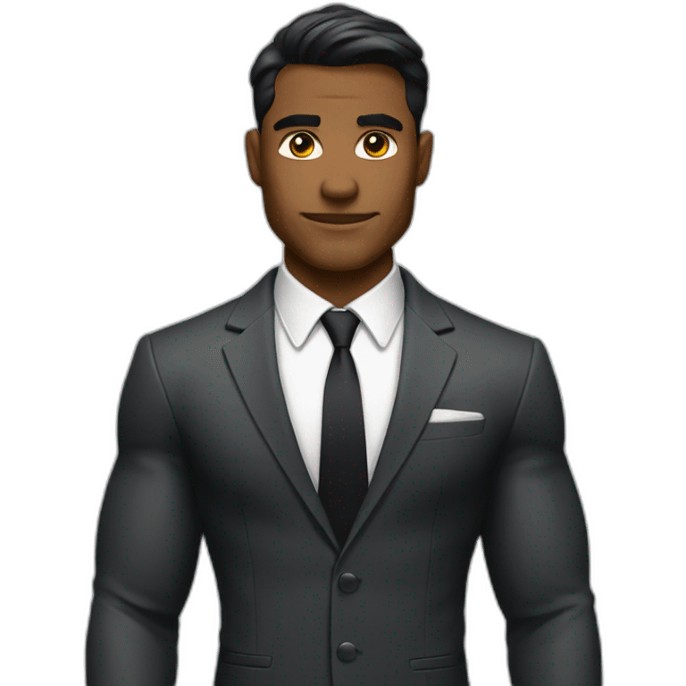 muscular guy in a suit emoji