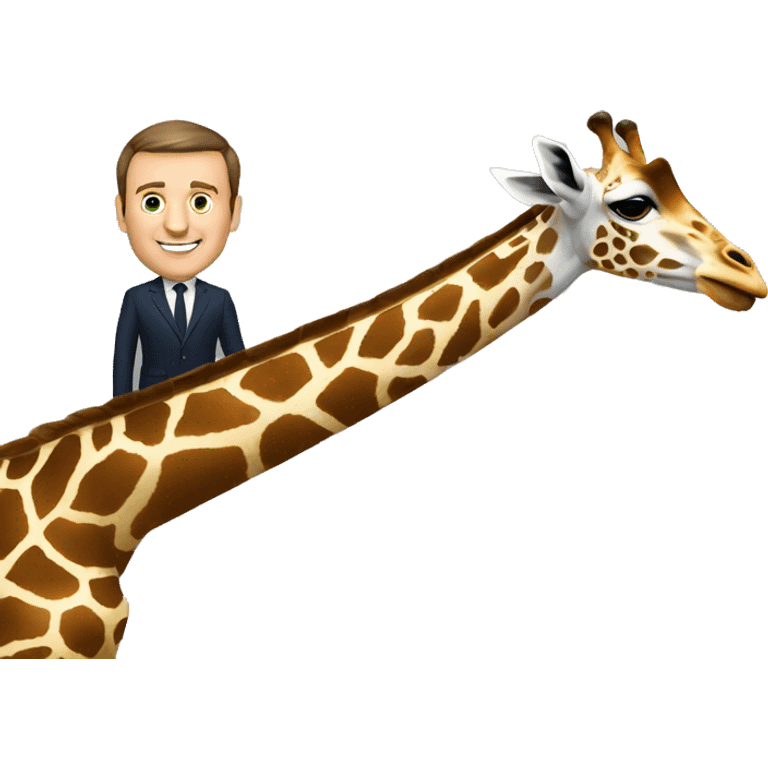 Macron sur une girafe emoji