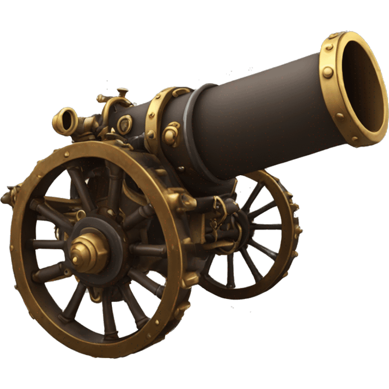 single steampunk pirate artillery canon emoji