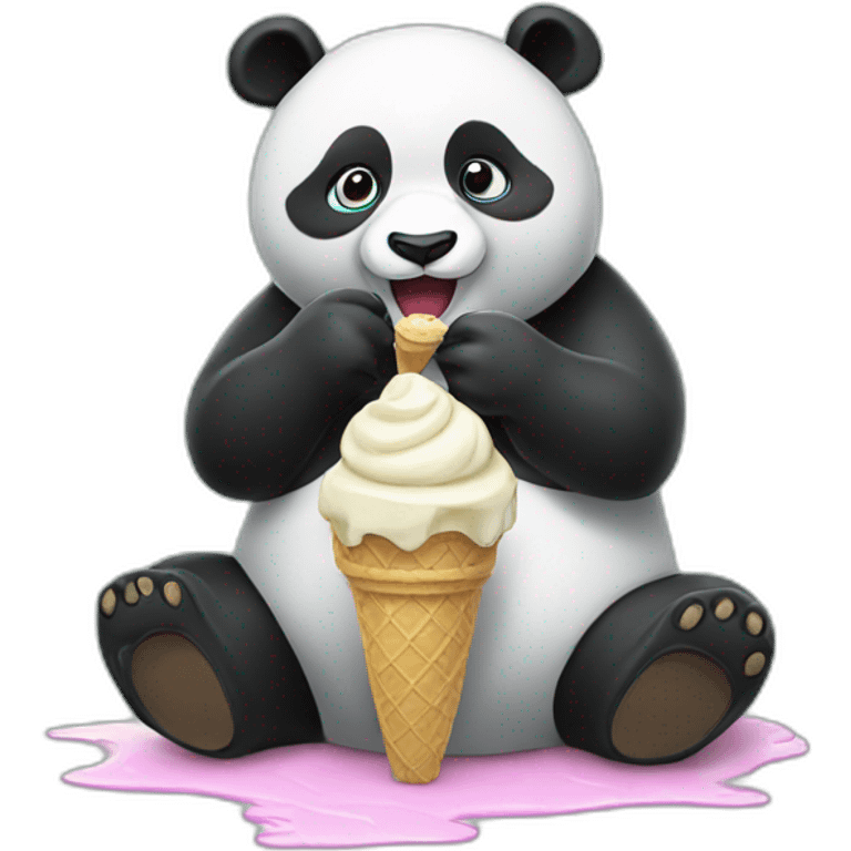 Panda eating ice cream emoji