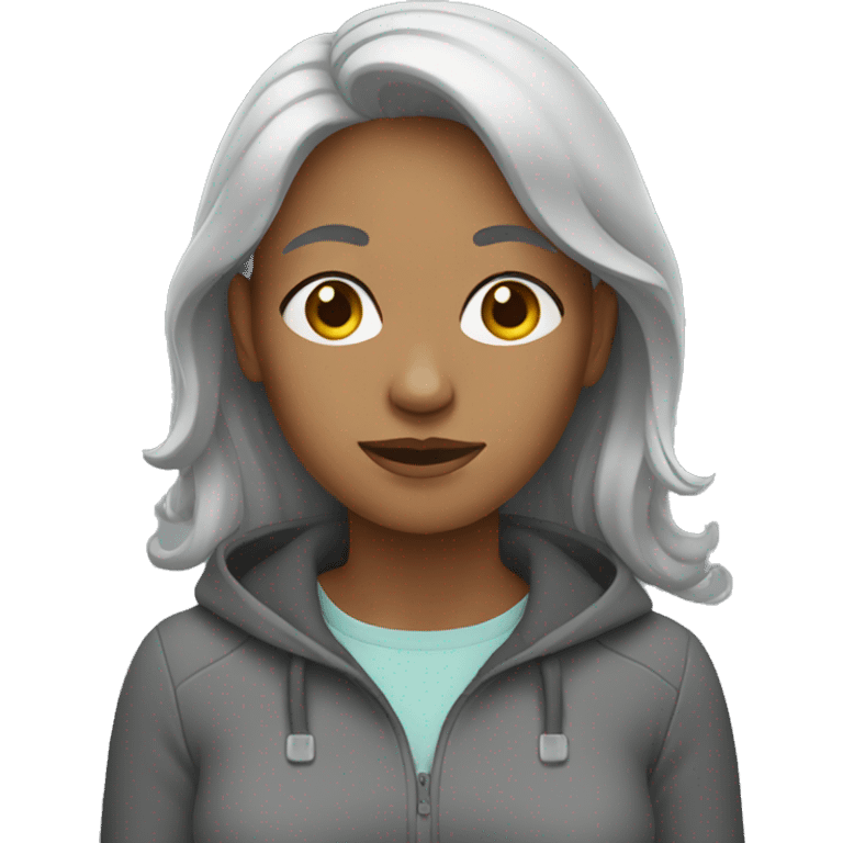 grey woman who doesn't care emoji