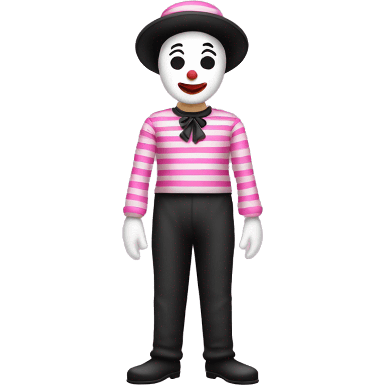 Pink full body stripe mime emoji