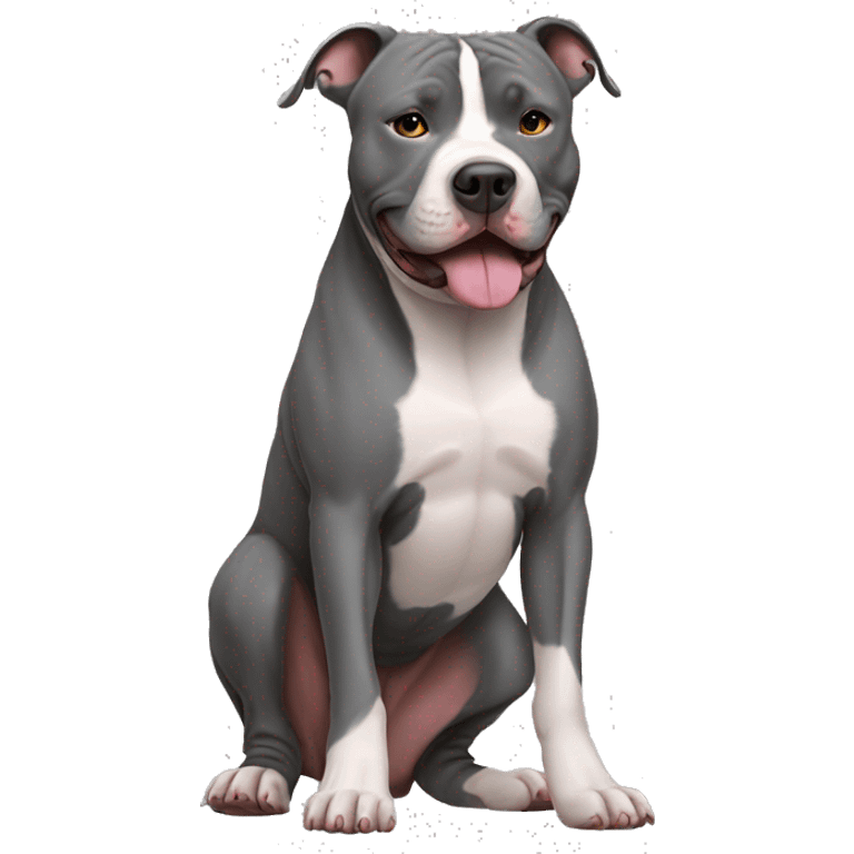 Pitbull staffordshire gray  emoji