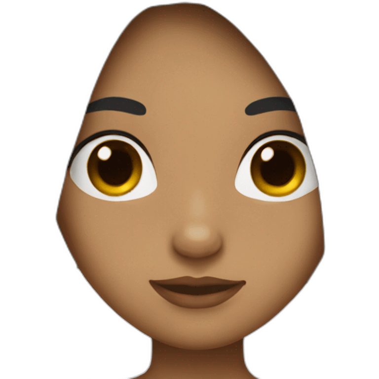 Girl with a long black hair and a tanned skin and big black glass emoji