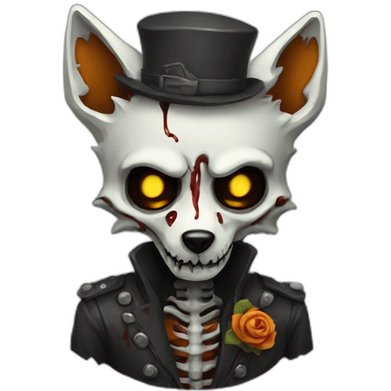 Zombie skeleton fox emoji