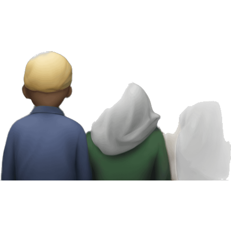 the backs of people praying in congregation in a masjid emoji