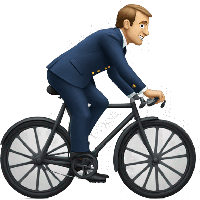 Macron sur un vélo  emoji