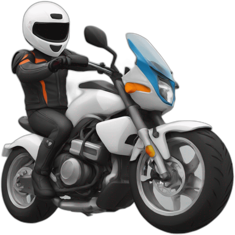 Un motard sur sa roue arrière emoji