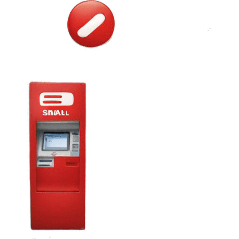 SSmall Sparkasse branch with the red 'S' logo, clean glass doors, an ATM outside, and a few parked cars on a quiet, straight street. The building and surroundings should look balanced and natural. emoji