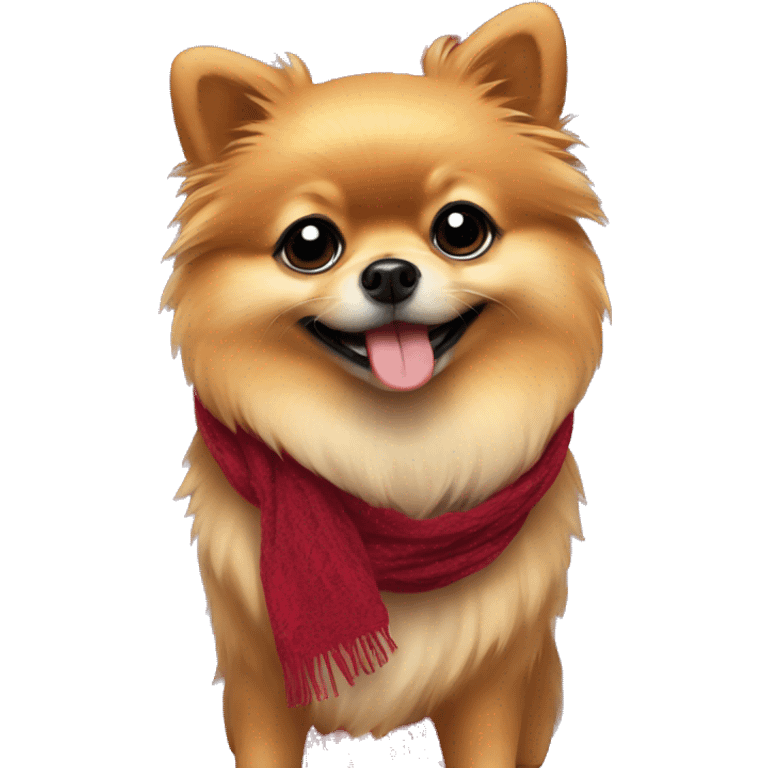 Pomeranian wearing a scarf emoji