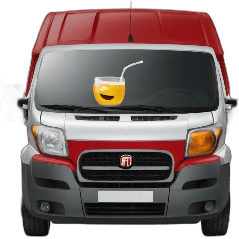 Fiat Ducato red bad guy drinking in emoji