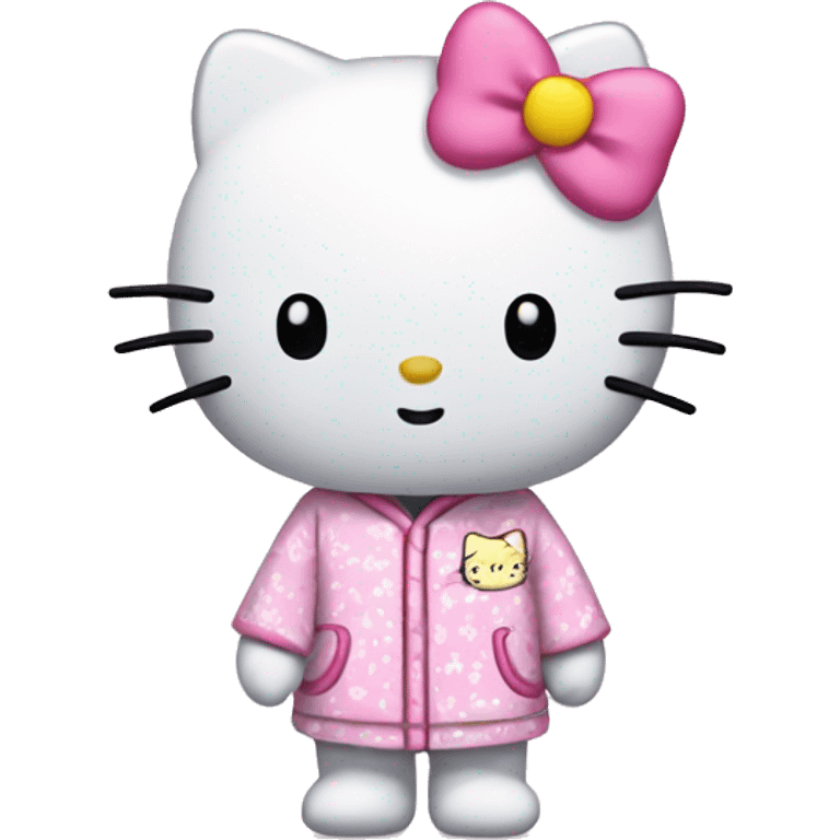 Hello kitty wearing pjs emoji