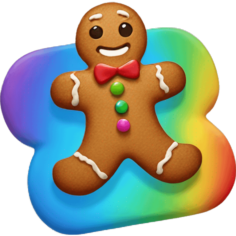 Rainbow gingerbread man emoji