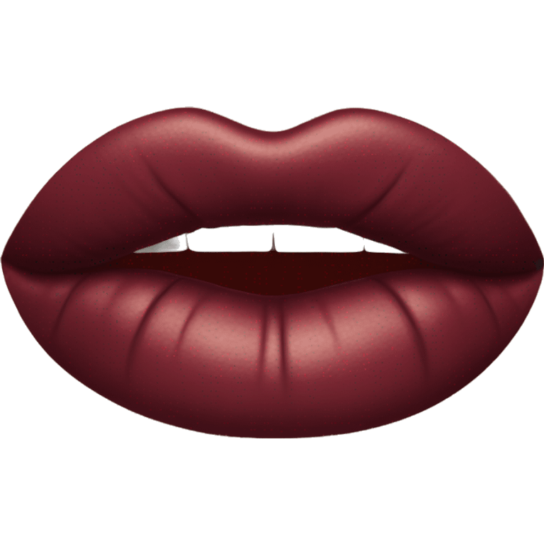 A burgundy-colored lipstick kiss mark. emoji