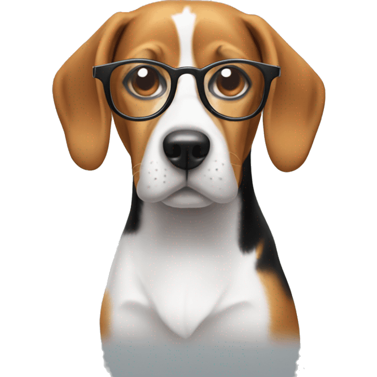 Beagle with glasses emoji