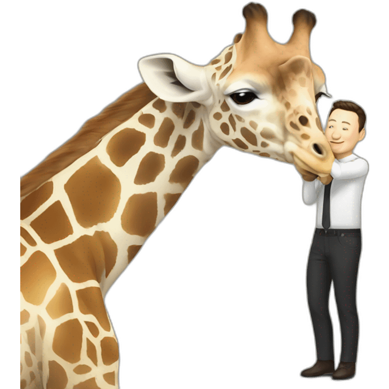 elon musk petting a giraffe emoji