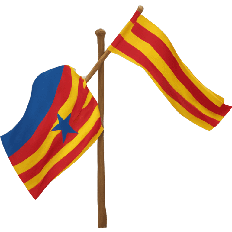 Drapeau catalan avec écrit dessus catalogne  emoji