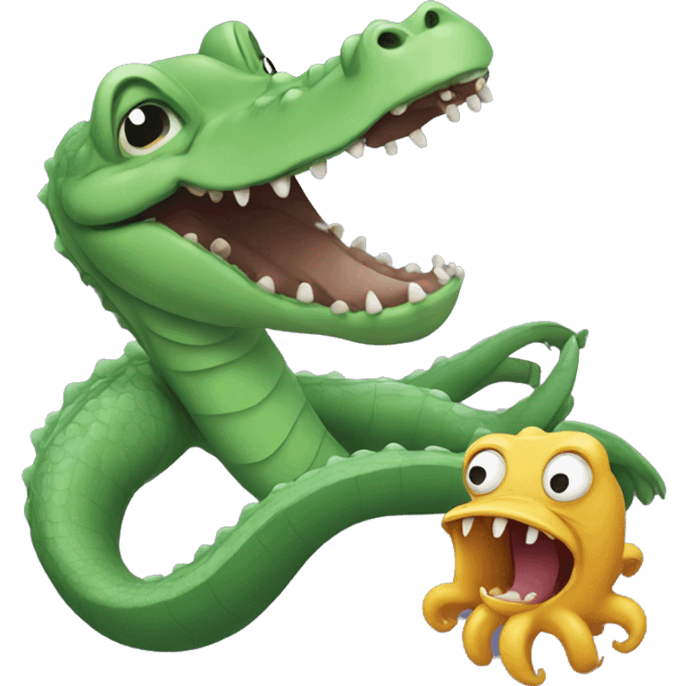 Alligator vs octopus emoji