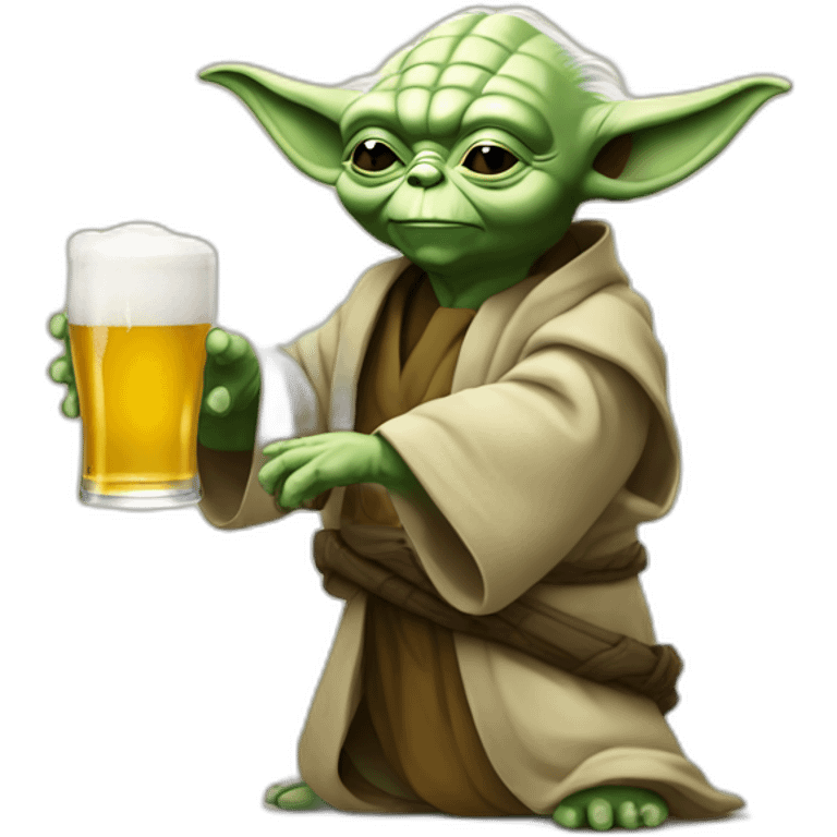 Yoda qui boit une bière emoji