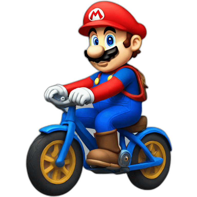 Mario riding a bike emoji