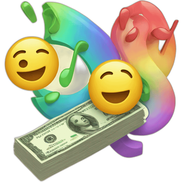 harmony with rainbow and money emoji