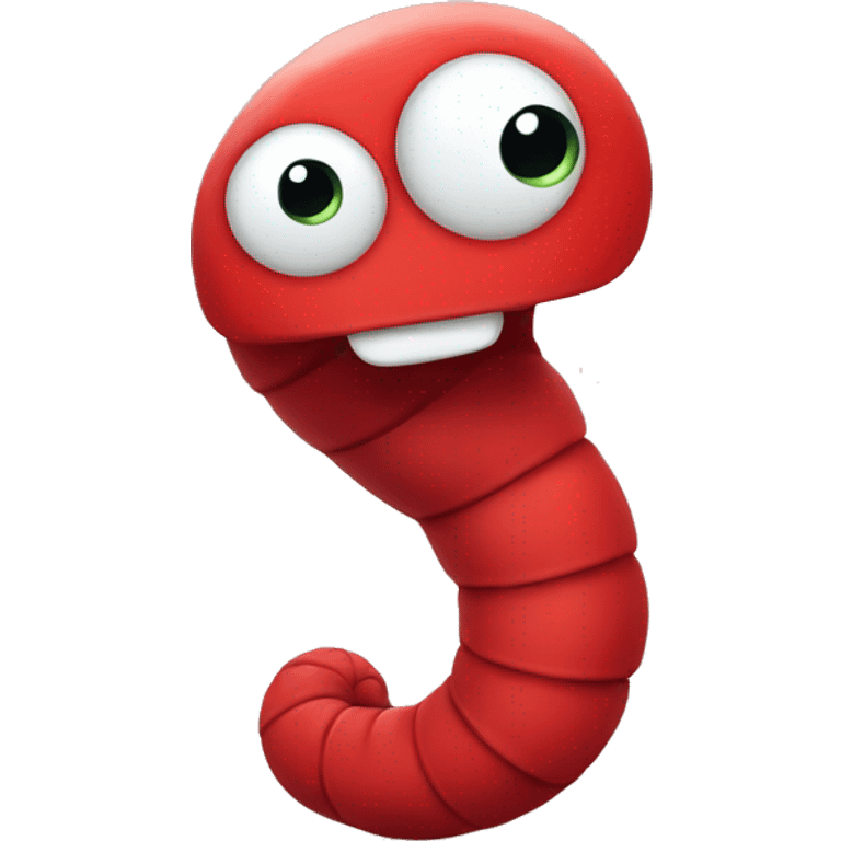 worm with red body and cute smile emoji