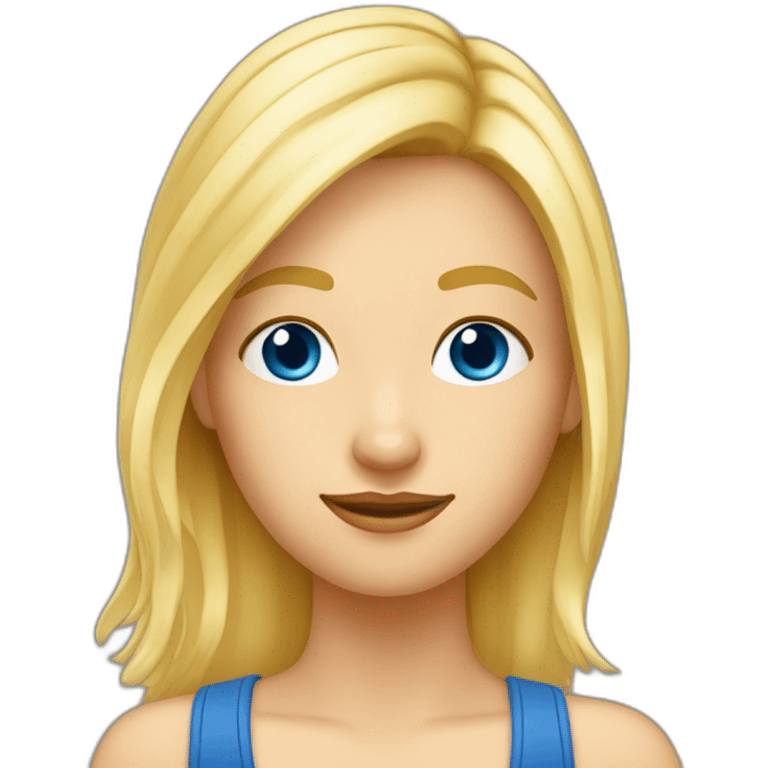 Fille blonde yeux bleus tenant de la bière emoji