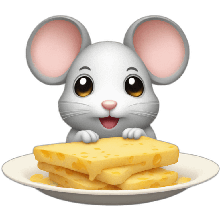 cute mouse look to plate food emoji