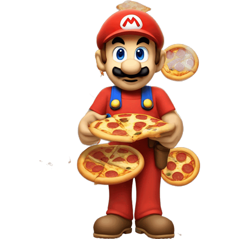 Mario eating pizza emoji