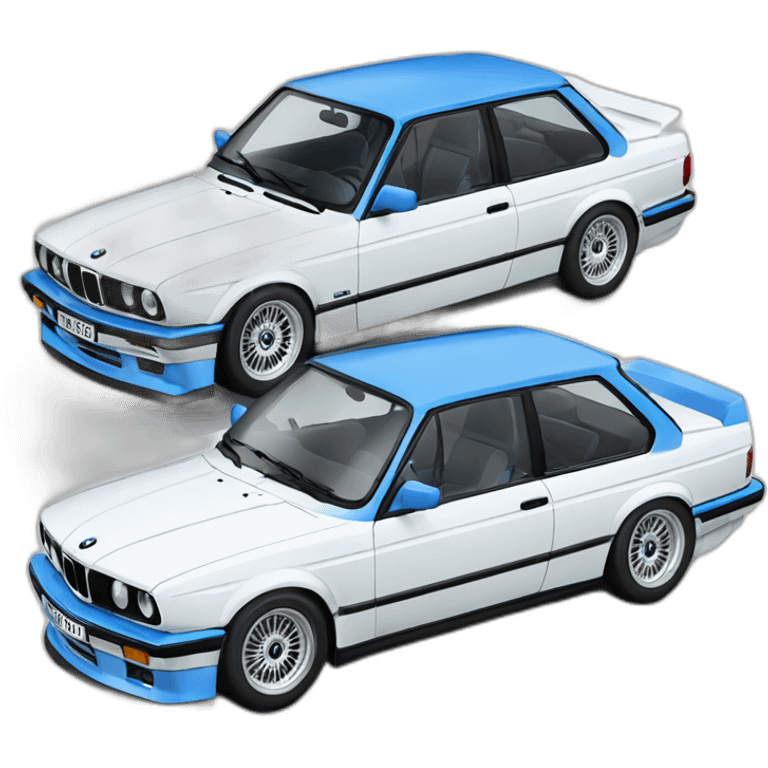 bmw e30 white blue emoji