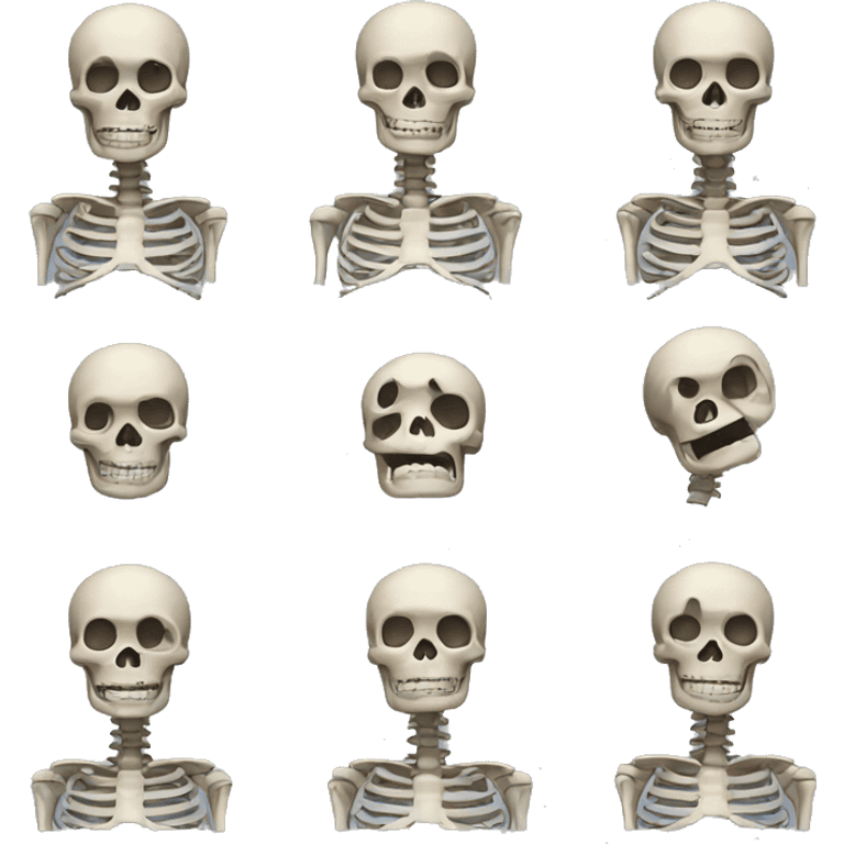 A skeleton with different emotions emoji