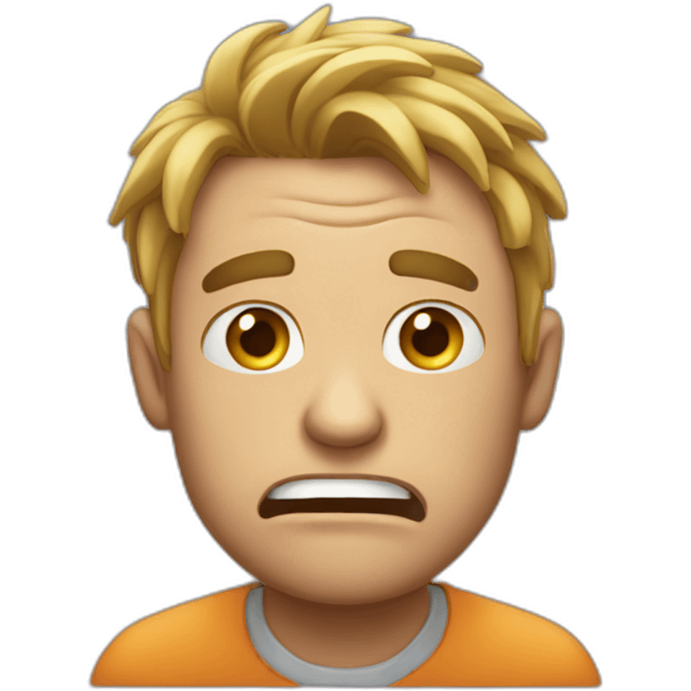 man pulling face down stressed out emoji